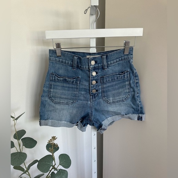 Madewell Button Fly High Waisted Denim Jean Shorts Size 24 - Picture 10 of 13